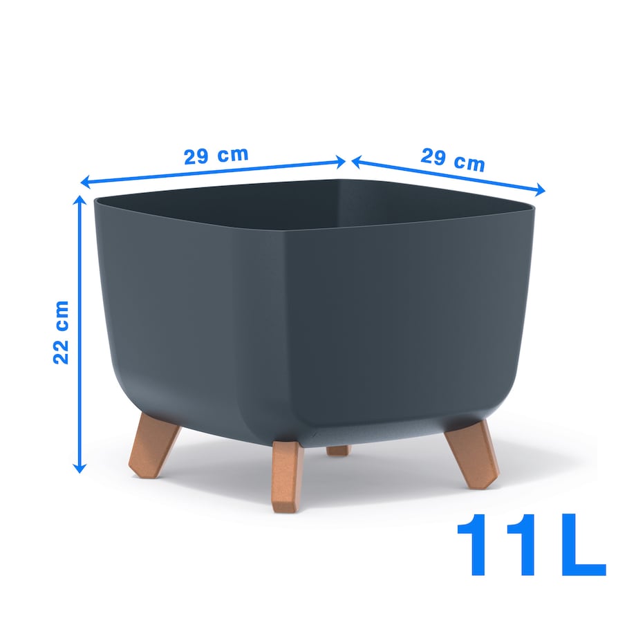 Doniczka Donica Ogrodowa 29 Cm Na Nóżkach Dekoracyjna Antracytowa