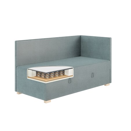 Mesonica Łóżko Flexi, błękitne, 90x200, Prawostronne