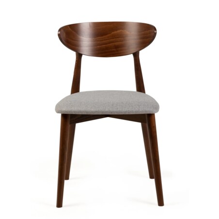 Krzesło drewniane do jadalni 80x45x45 cm szare/orzech jasny OLBIA-II