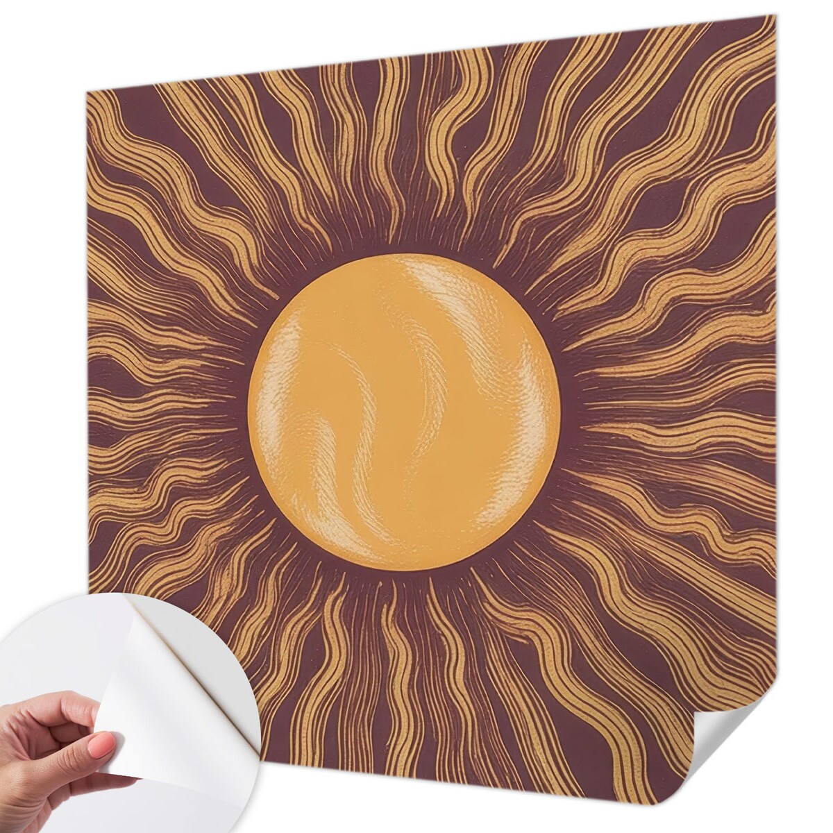 Fototapeta samoprzylepna 250x250 cm - Słoneczne promienie, tapeta ścienna brązowa