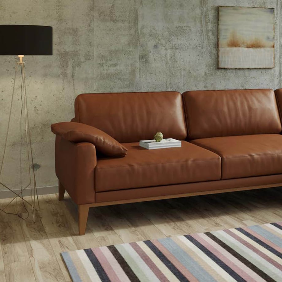 Sofa narożna Musso koniakowa