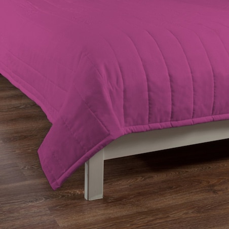 Narzuta pikowana w pasy 200x210 amarant