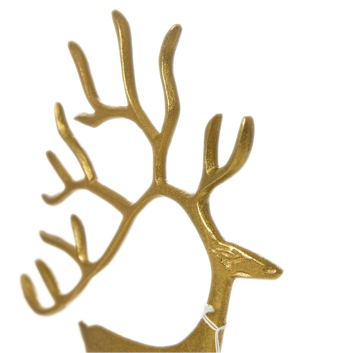 Figurka Renifer Jeleń 23X8X31.5 Cm Dekoracja Świąteczna Metalowa Złota