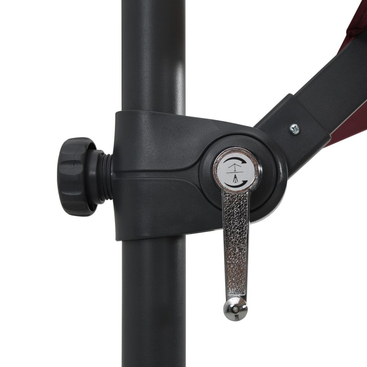 vidaXL Parasol wiszący z LED, bordowy, 250x250 cm