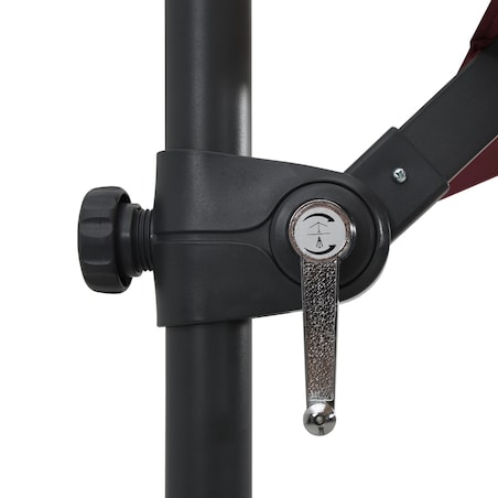 vidaXL Parasol wiszący z LED, bordowy, 250x250 cm