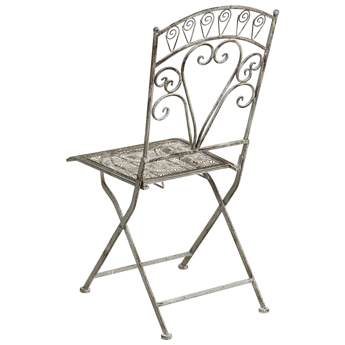 Zestaw 2 krzeseł ogrodowych NURRA Składane Metal Szary