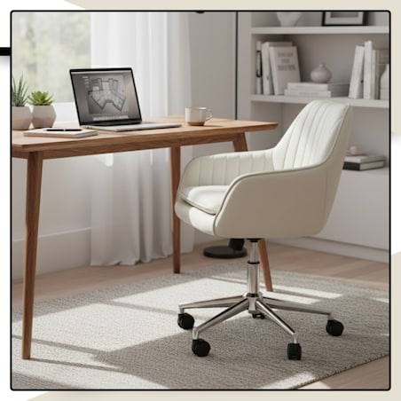 Krzesło biurowe fotel obrotowy welurowy regulowany beżowy