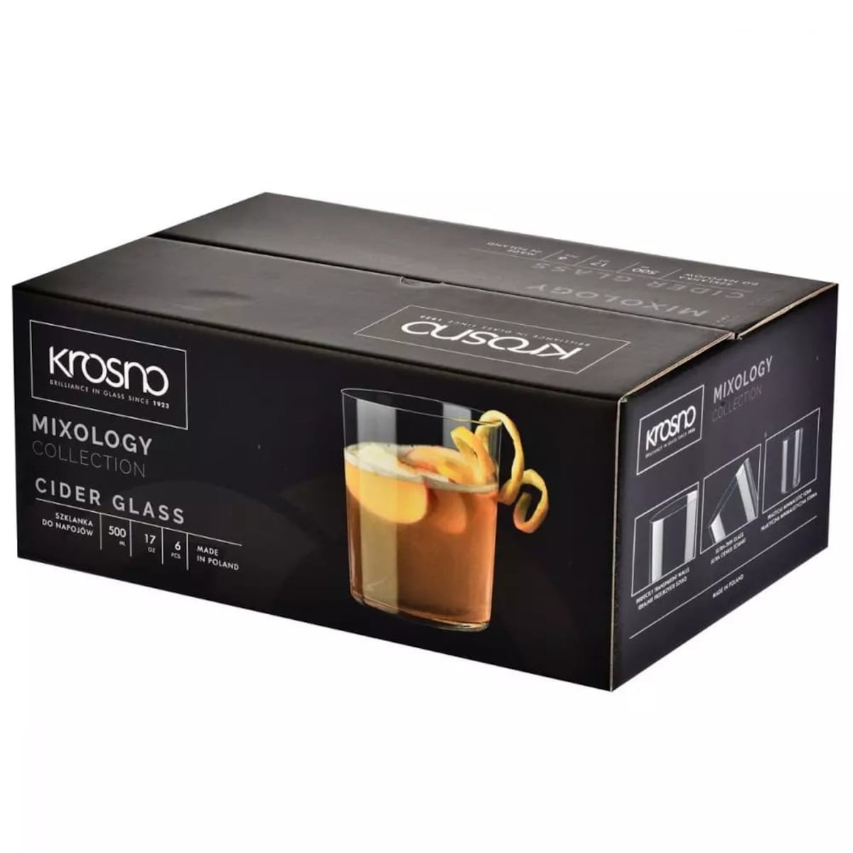 Szklanki do Cydru Wody Napojów Drinków 500 ml mixology Krosno 6 szt Komplet
