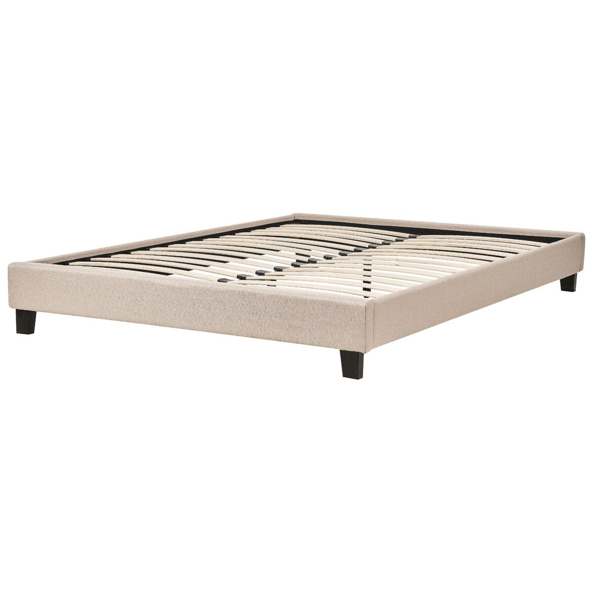 Łóżko tapicerowane bez zagłówka 160 x 200 cm beżowe ROANNE