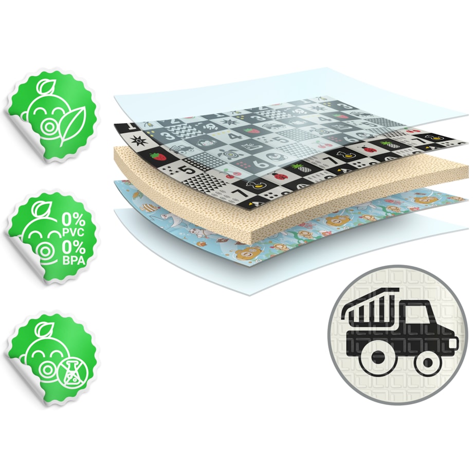 Mata piankowa edukacyjna składana dla dzieci duża 180x200 pianka xpe Nukido