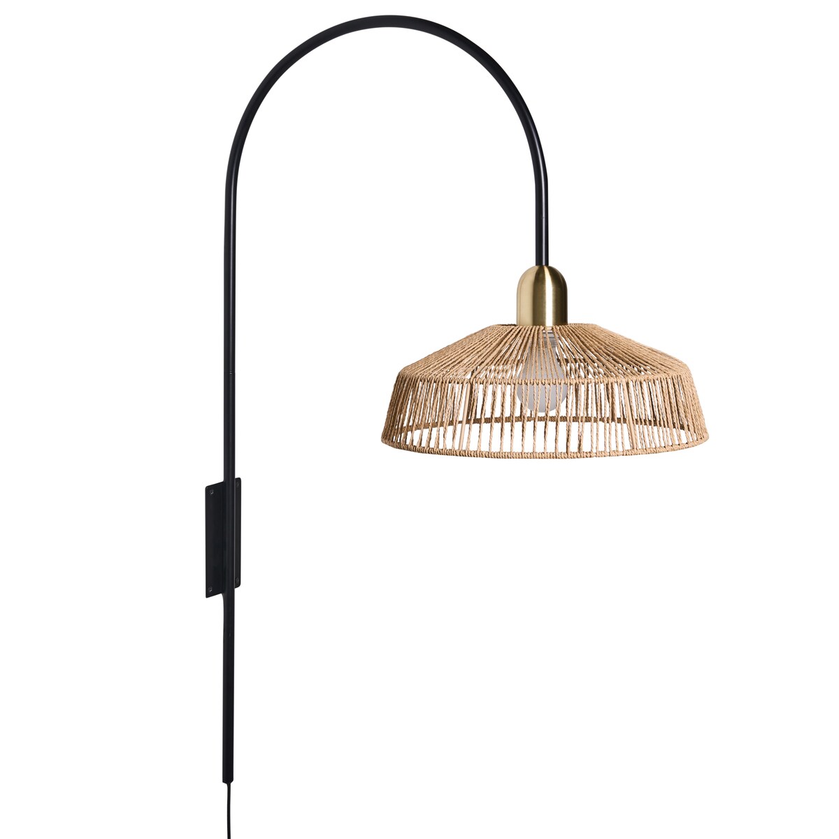Lampa ścienna NOSARA Naturalny Papierowa plecionka
