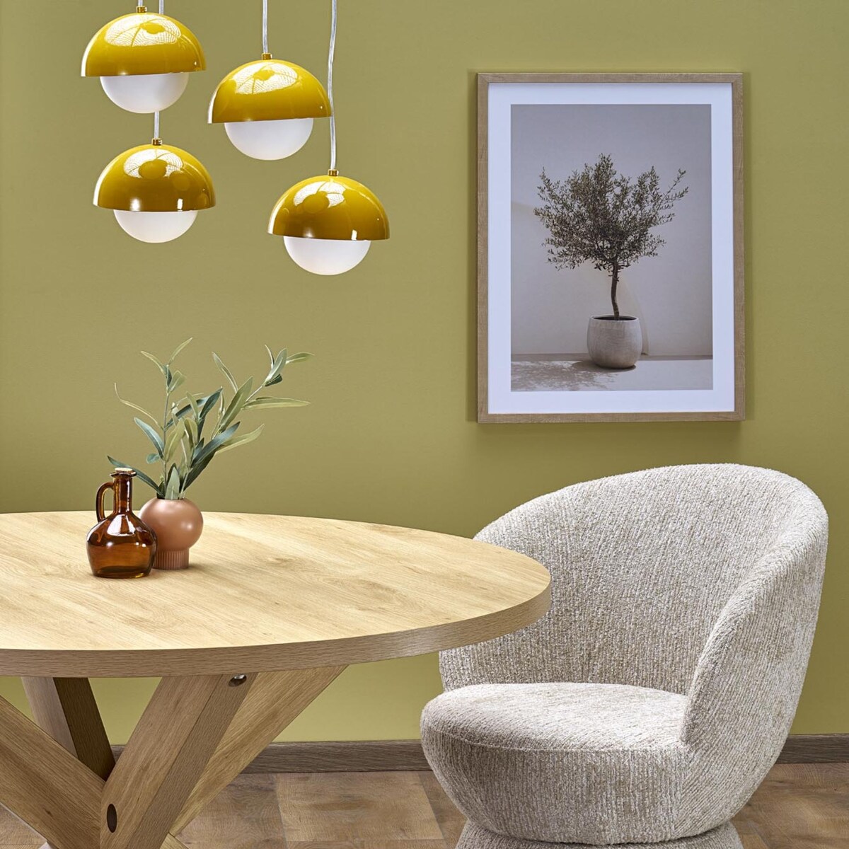 Lampa wisząca TK Lighting BONO OCHRA 10268, nowoczesna ochra/biel, 5xG9, regulowana wysokość