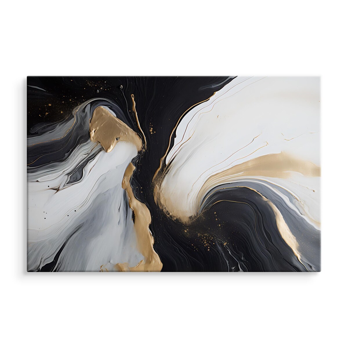 Obraz Na Płótnie Styl GLAMOUR Złota Abstrakcja Marmur Dekoracja 120x80cm