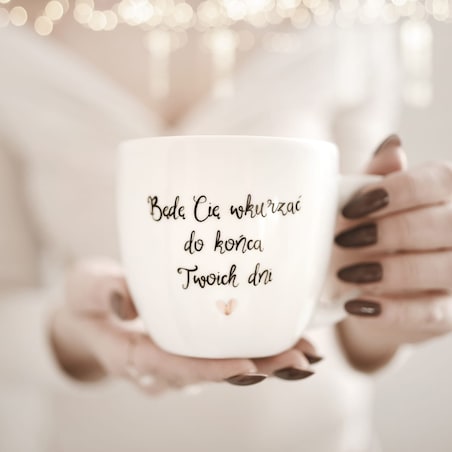 Kubek 300 ml - Będę Cię wkurzać do końca Twoich dni ZŁOTE SERCE