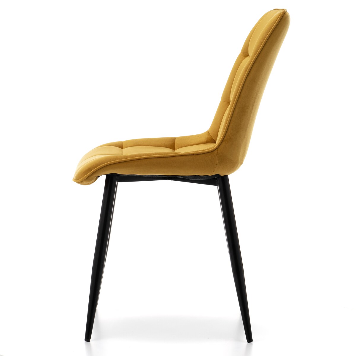 Krzesło tapicerowane welurowe CHIC velvet musztardowy do salonu jadalni