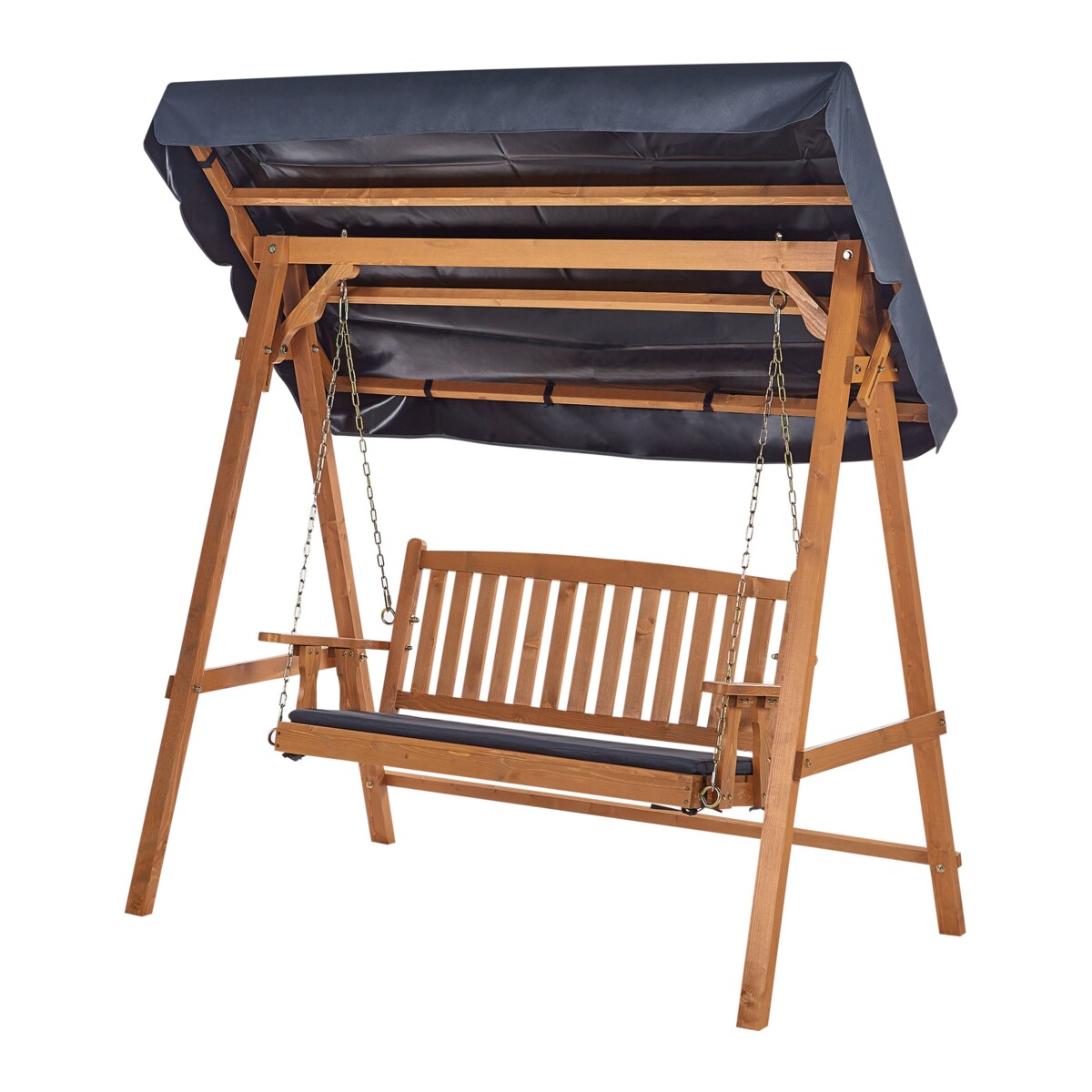 Huśtawka ogrodowa FIBBIALLA Drewno świerkowe Jasne drewno