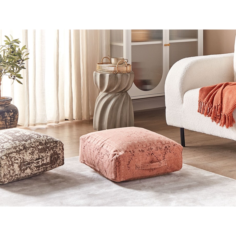 Poduszka podłogowa bawełniana 50 x 50 x 20 cm jasnoczerwona SHASA