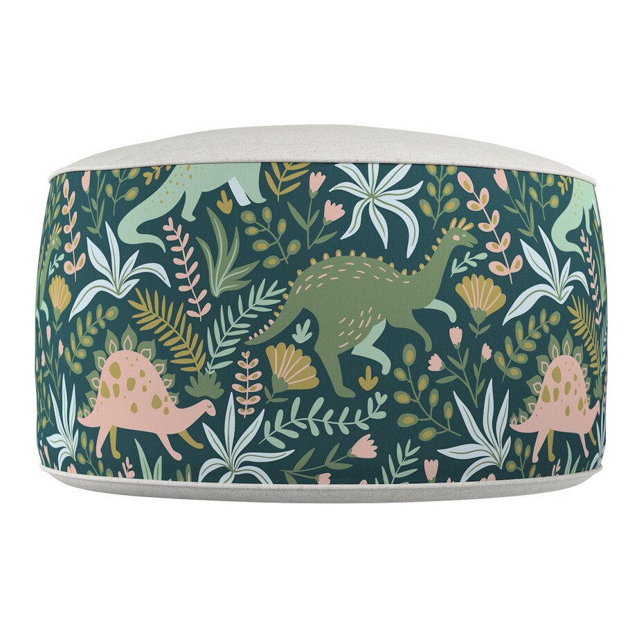 Puf dwukolorowy Coli, dinozaury na zielonym tle, 50x25 cm, Magic Collection