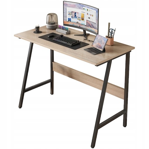 Biurko Komputerowe Loft Industrialne Nowoczesne Szkolne Jasny Dąb 100 Cm