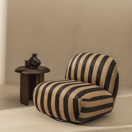 Fotel obrotowy 73x85x85 cm TENNO brązowo-czarne pasy