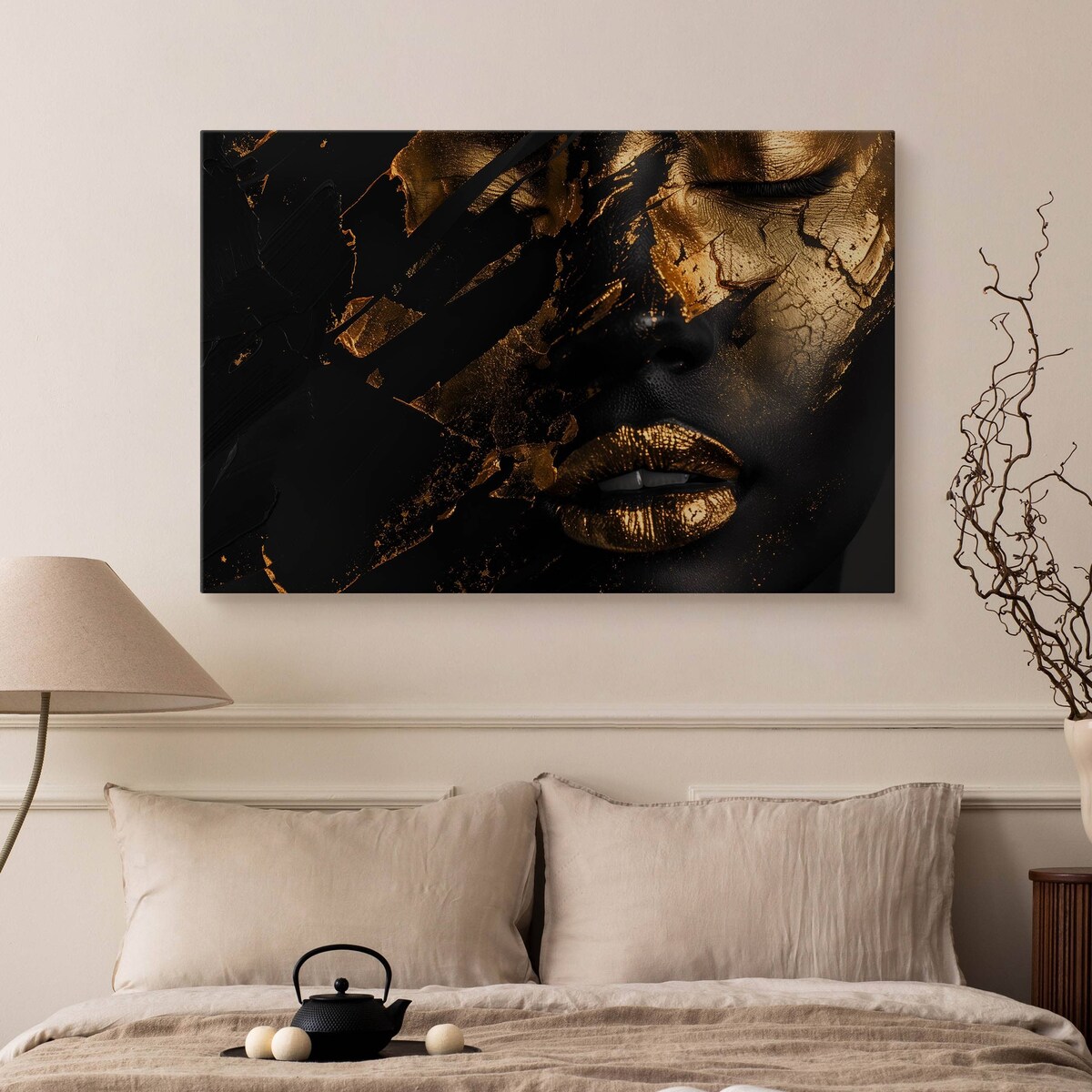 Obraz Do Salonu Sypialni Styl Glamour Abstrakcja Kobiecy Portret 70x50cm