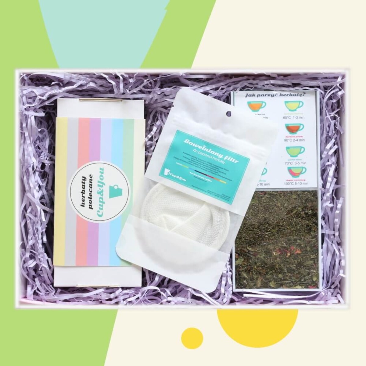 Zestaw prezentowy na wyjątkową okazję TeaBox BESTSELLERS. Zestaw 20 herbat różnego rodzaju i smaku 20x 5/8g, elegancki dyspenser na saszetki i bawełniany filtr do herbaty