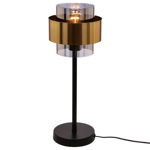 Stołowa lampa tuba Spiega 41-09531 Candellux do sypialni mosiądz czarny