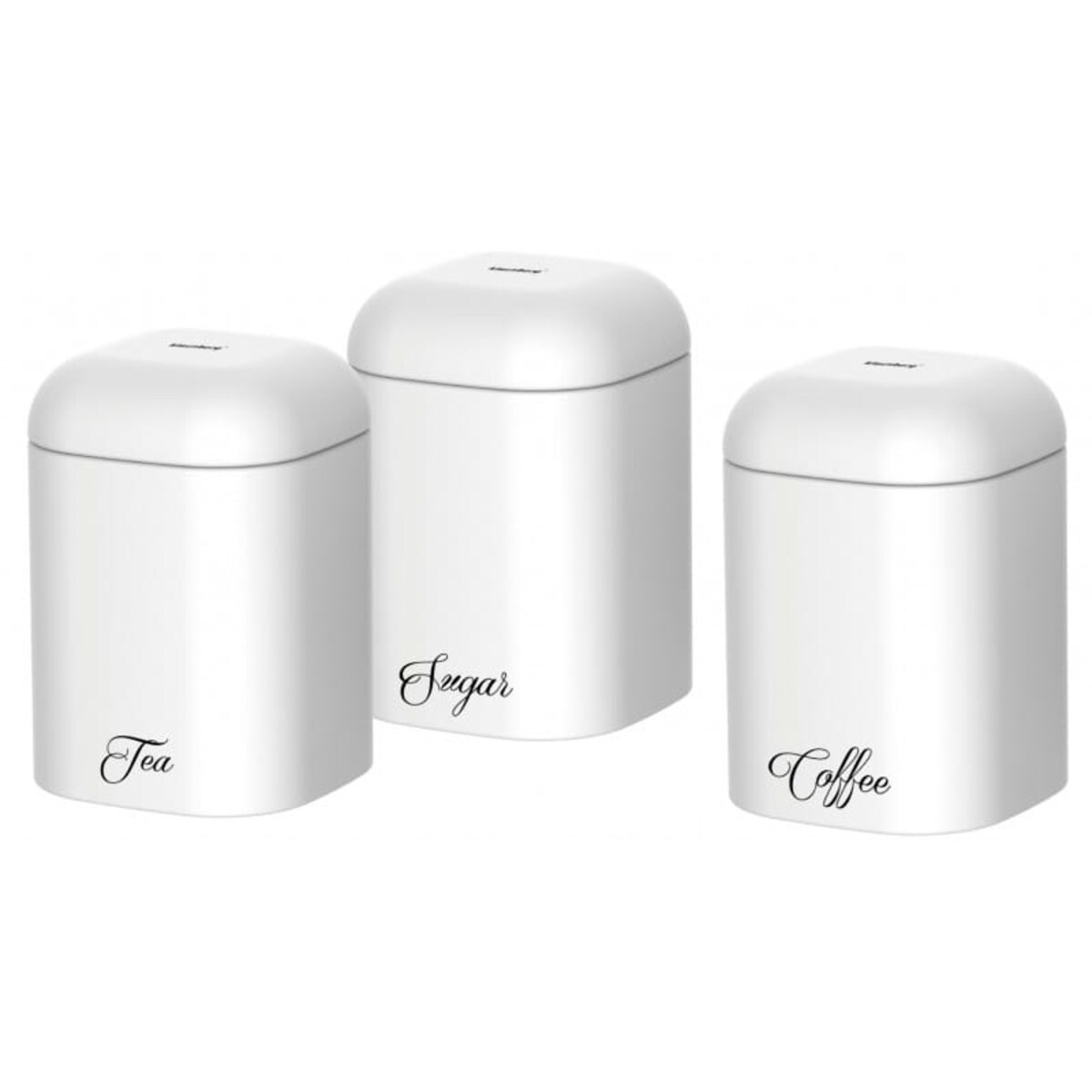 Zestaw metalowych pojemników kuchennych herbata kawa cukier biały KLAUSBERG