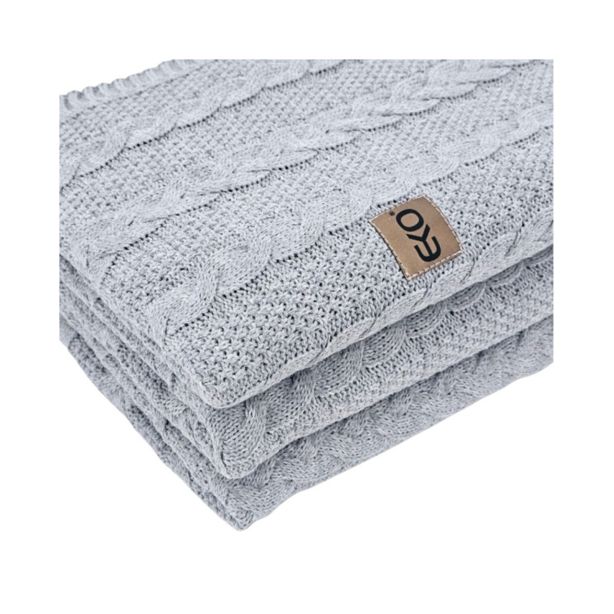 Koc dzianinowy bawełniany 150x200 cm – VENEZIA POPIEL