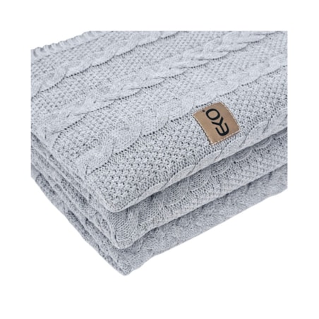 Koc dzianinowy bawełniany 150x200 cm – VENEZIA POPIEL