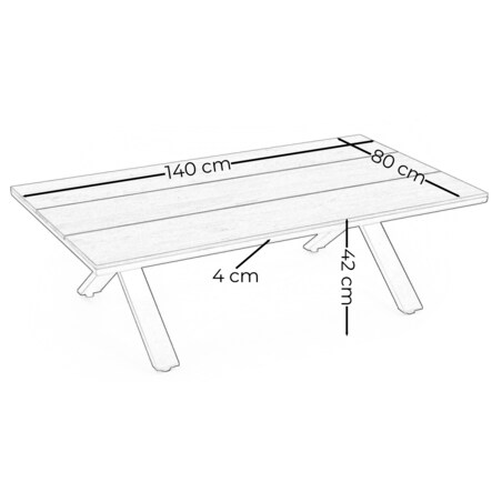 Meble ogrodowe nowoczesne luksusowe aluminiowe MARABELLA szaro drewniane