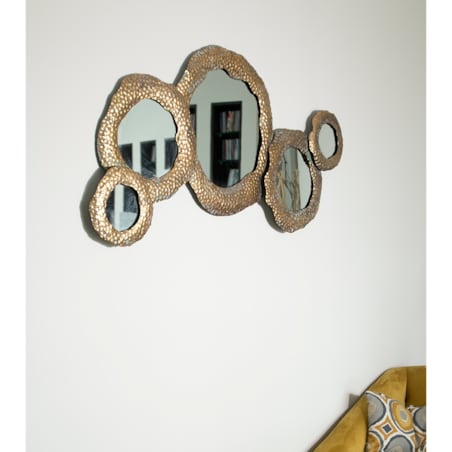 LUSTRO NAIV złote retro metalowe 114x60cm