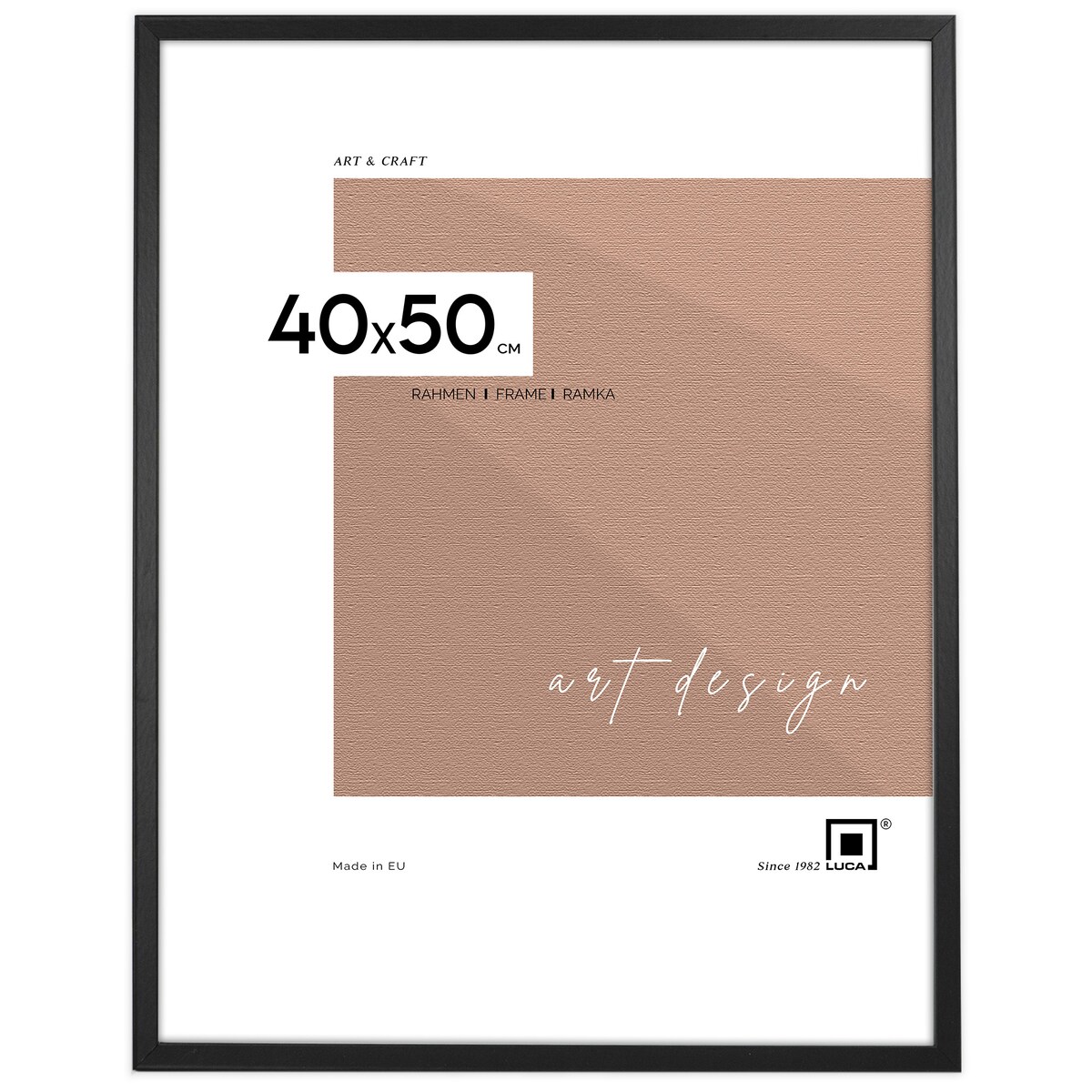 Czarna ramka na zdjęcia 40x50 cm wisząca poziom pion rama MDF z plexi klasyczna ramka