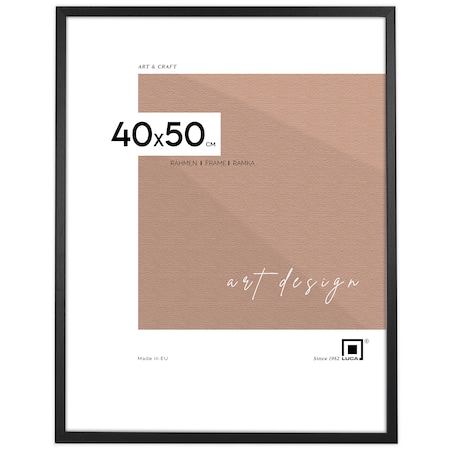 Czarna ramka na zdjęcia 40x50 cm wisząca poziom pion rama MDF z plexi klasyczna ramka