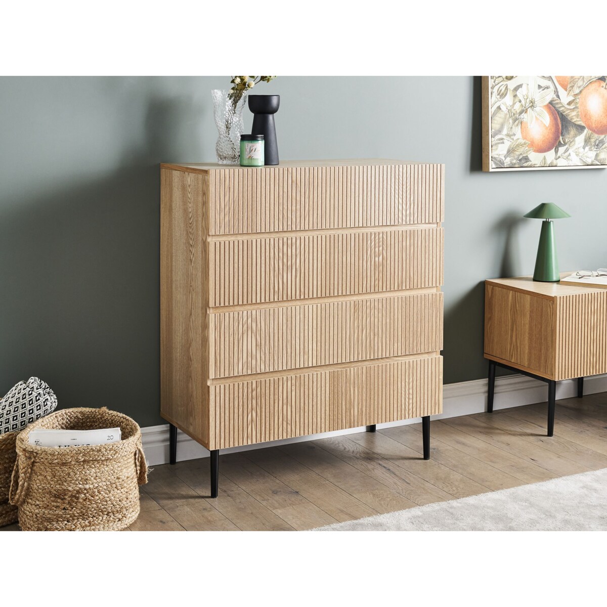 Komoda 4 szuflady BLYTHE Jesion naturalny