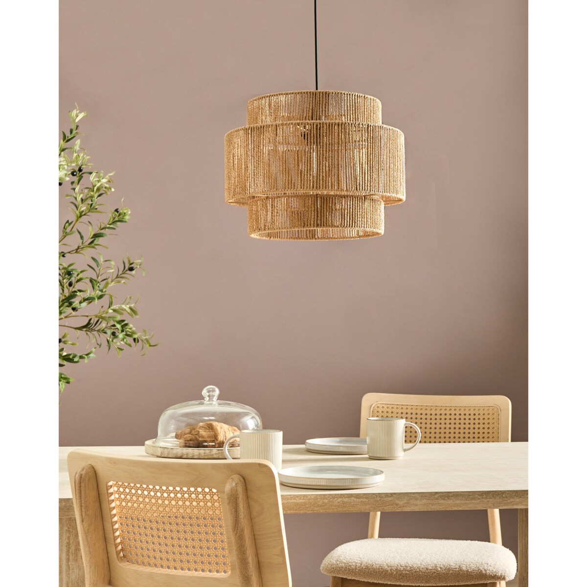 Lampa wisząca WOKIRO Papierowa plecionka Naturalny