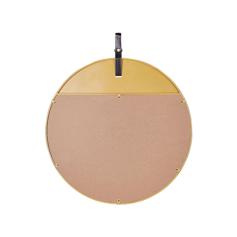 Metalowe okrągłe lustro ścienne na pasku ø 60 cm złote GURS