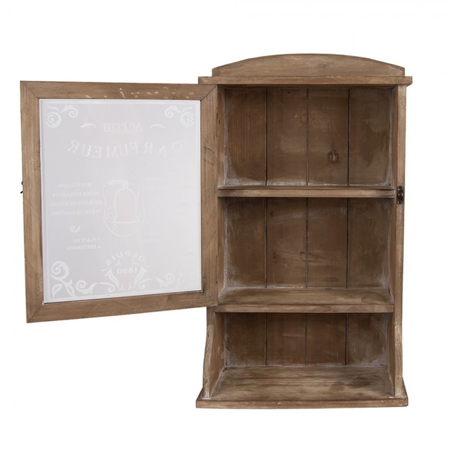 Witrynka wisząca drewniana brązowa 32x15x54 cm