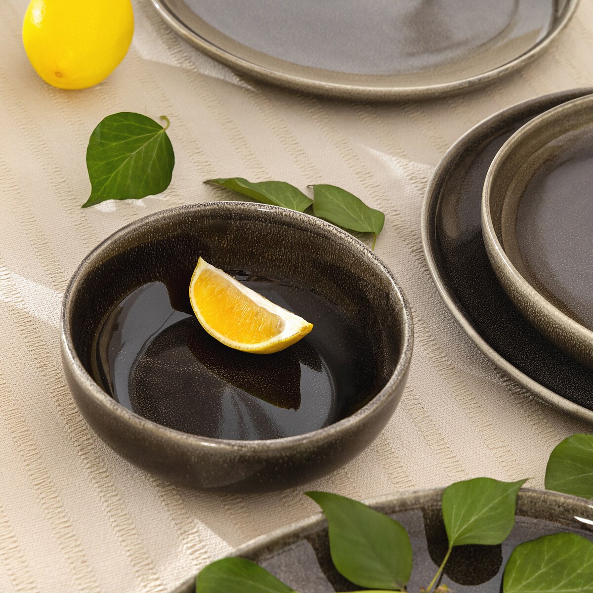 EDA Miska 6 szt., brązowy/szary/beżowy