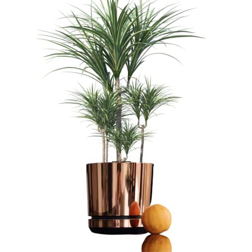 16 cm wzór ŁOSOSIOWY Doniczka z podstawką nowoczesna elegancka różowe złoto glamour wysoki połysk industrialny loft retro