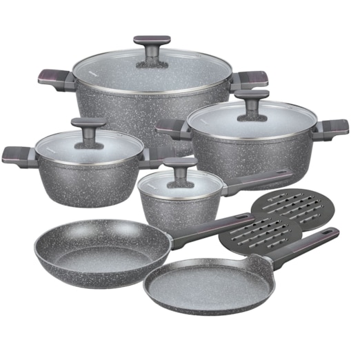 Komplet garnków z marmurkową powłoką nieprzywierającą 12-ele KLAUSBERG