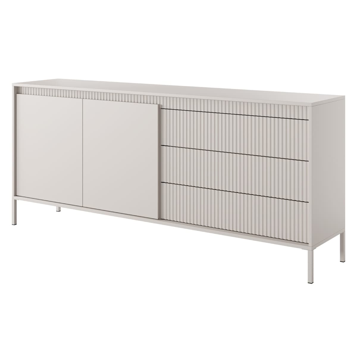 Komoda dwudrzwiowa z szufladami 81,4x187,1 cm LEMAL- big beżowy