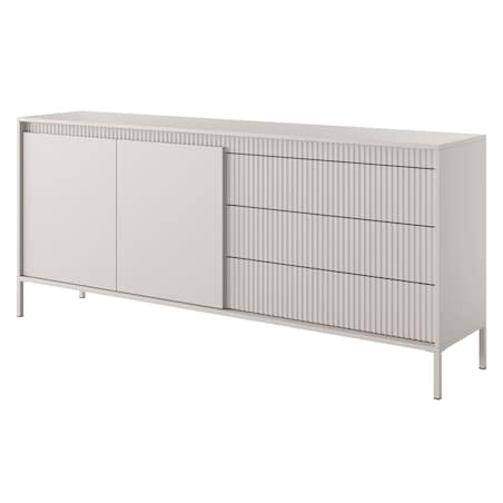Komoda dwudrzwiowa z szufladami 81,4x187,1 cm LEMAL- big beżowy