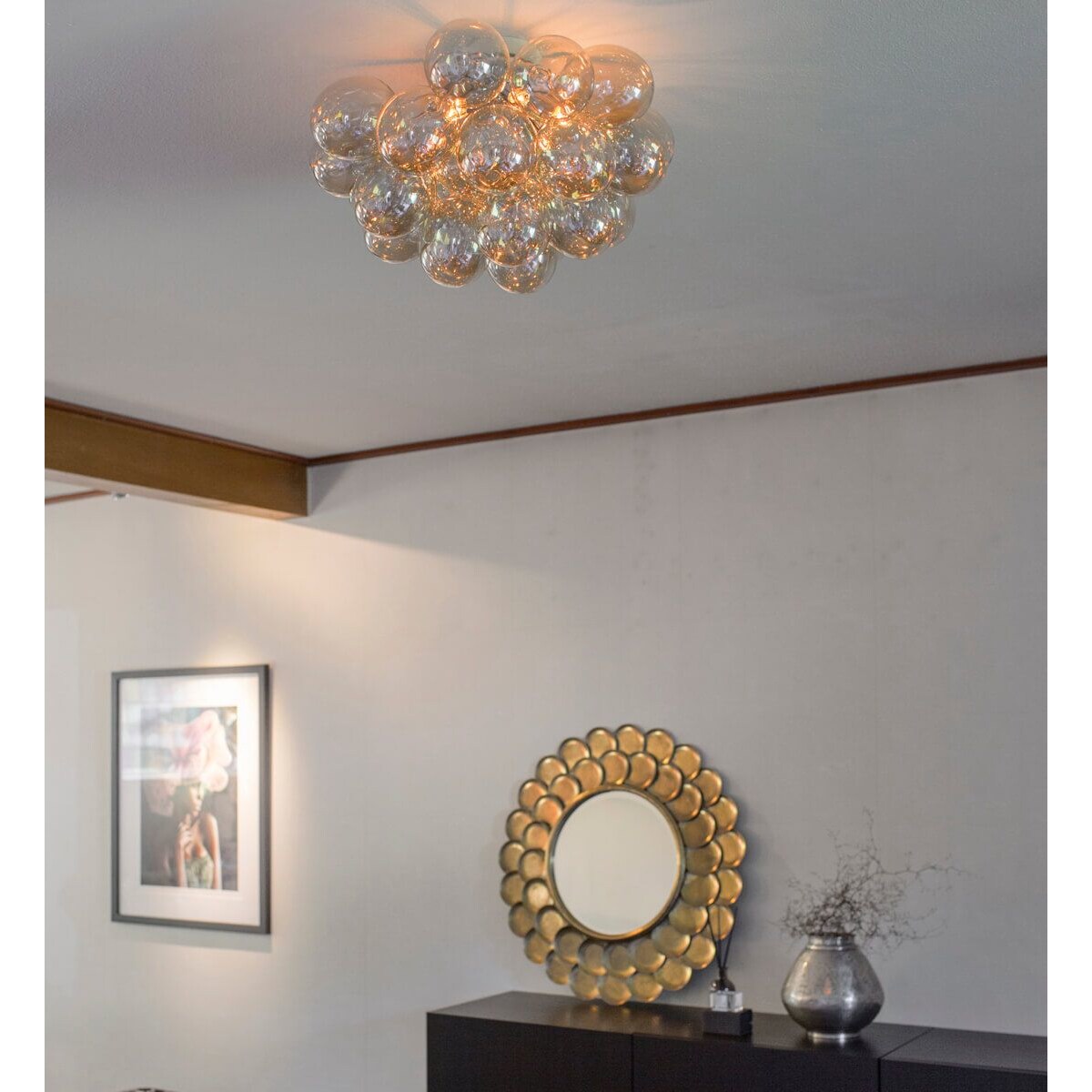 Sufitowa lampa Groos 4200990-5503 By Rydens szklane bąbelki bursztynowe