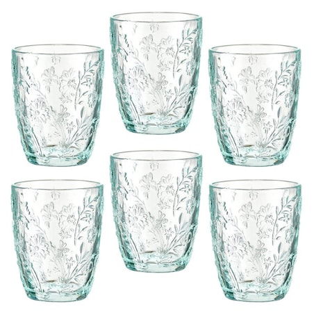 VILLA ITALIA Zestaw szklanek turkusowych 270 ml 6 sztuk MERIDA