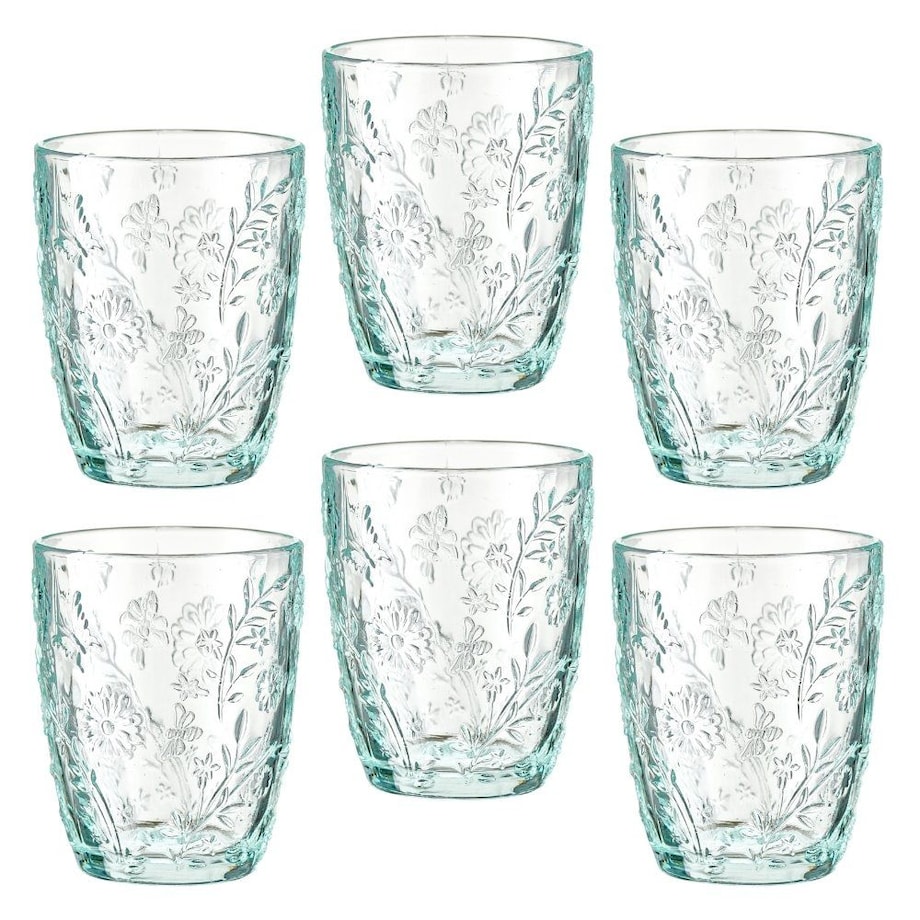 VILLA ITALIA Zestaw szklanek turkusowych 270 ml 6 sztuk MERIDA