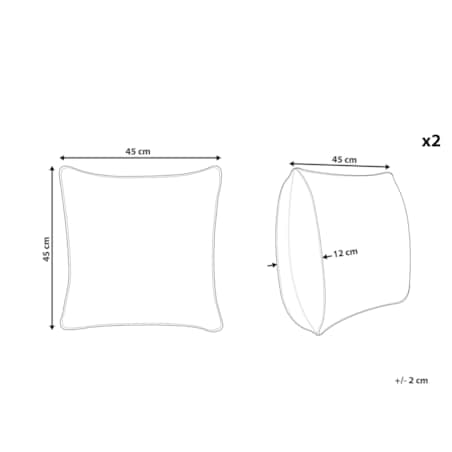 2 welurowe poduszki dekoracyjne w dynie 45 x 45 cm beżowe GOURD