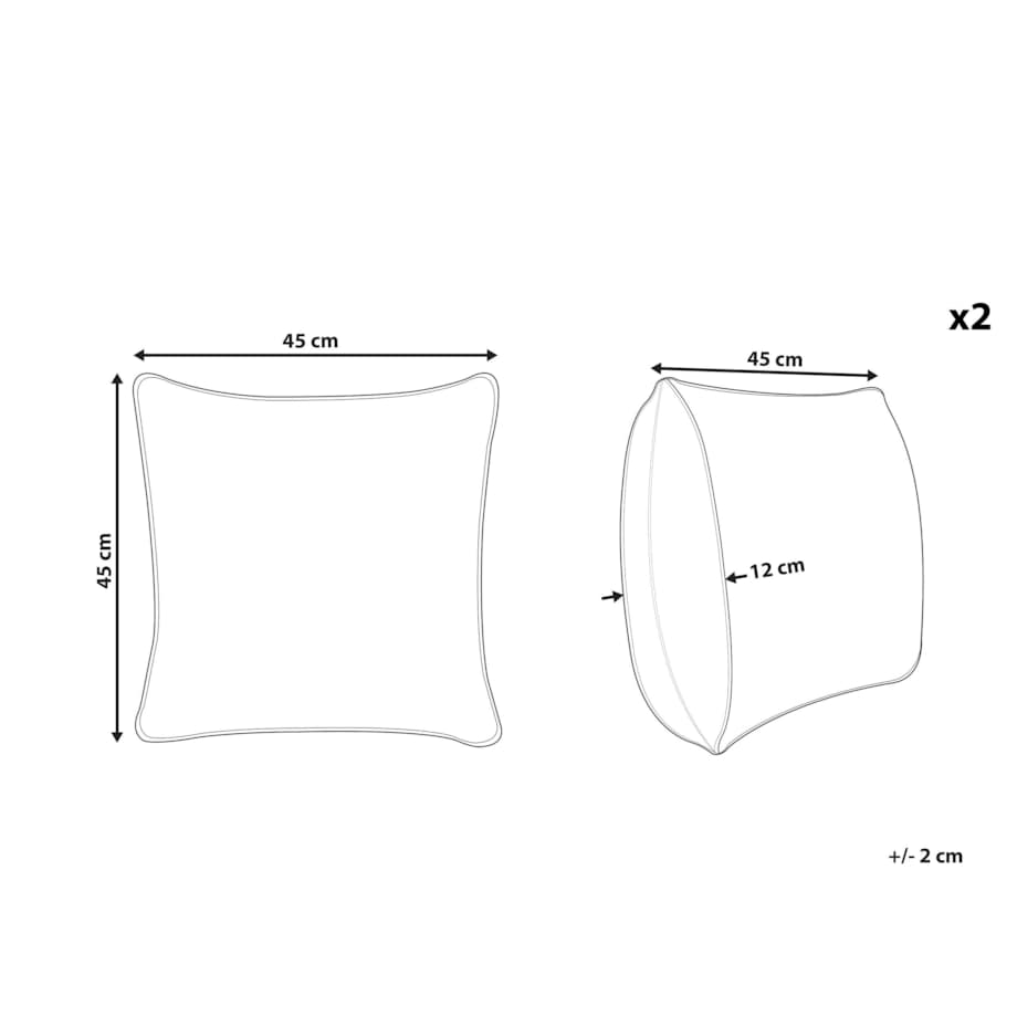 2 welurowe poduszki dekoracyjne w dynie 45 x 45 cm beżowe GOURD