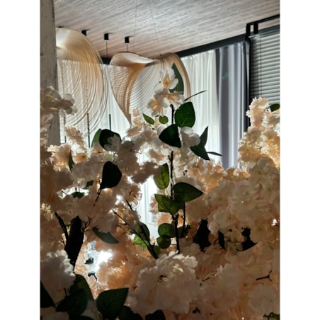 Drzewo kwitnącej wiśni z herbacianymi kwiatami na naturalnym pniu 220 cm