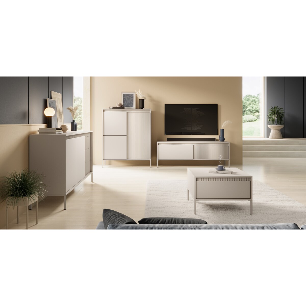 Szafka RTV 53,4x153,5x39,5 cm LEMAL beżowy